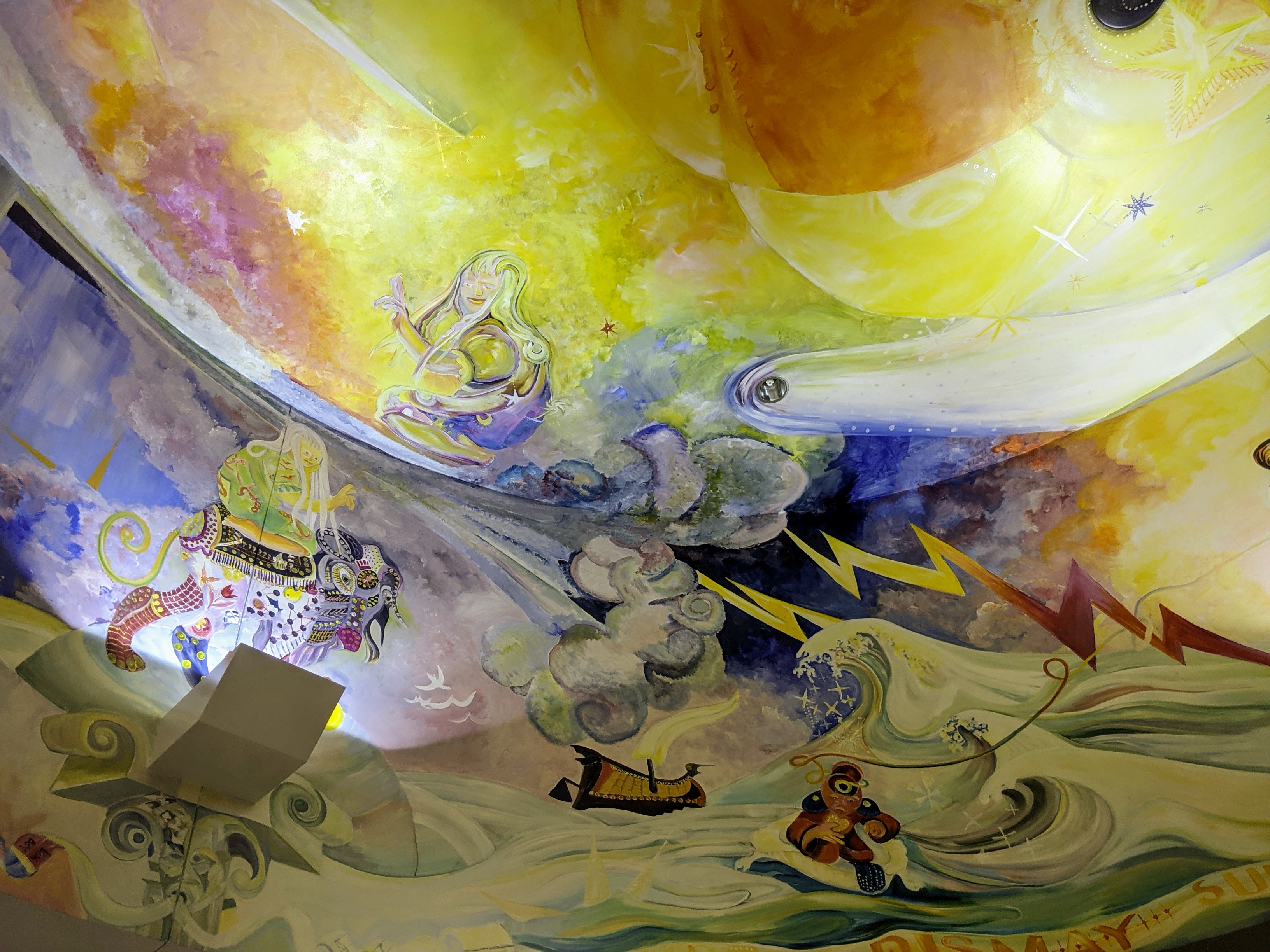 Closeup of abstract elements from "The Brainstorm" mural