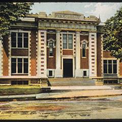 Manitowoc Carnegie Library exterior (colorized)