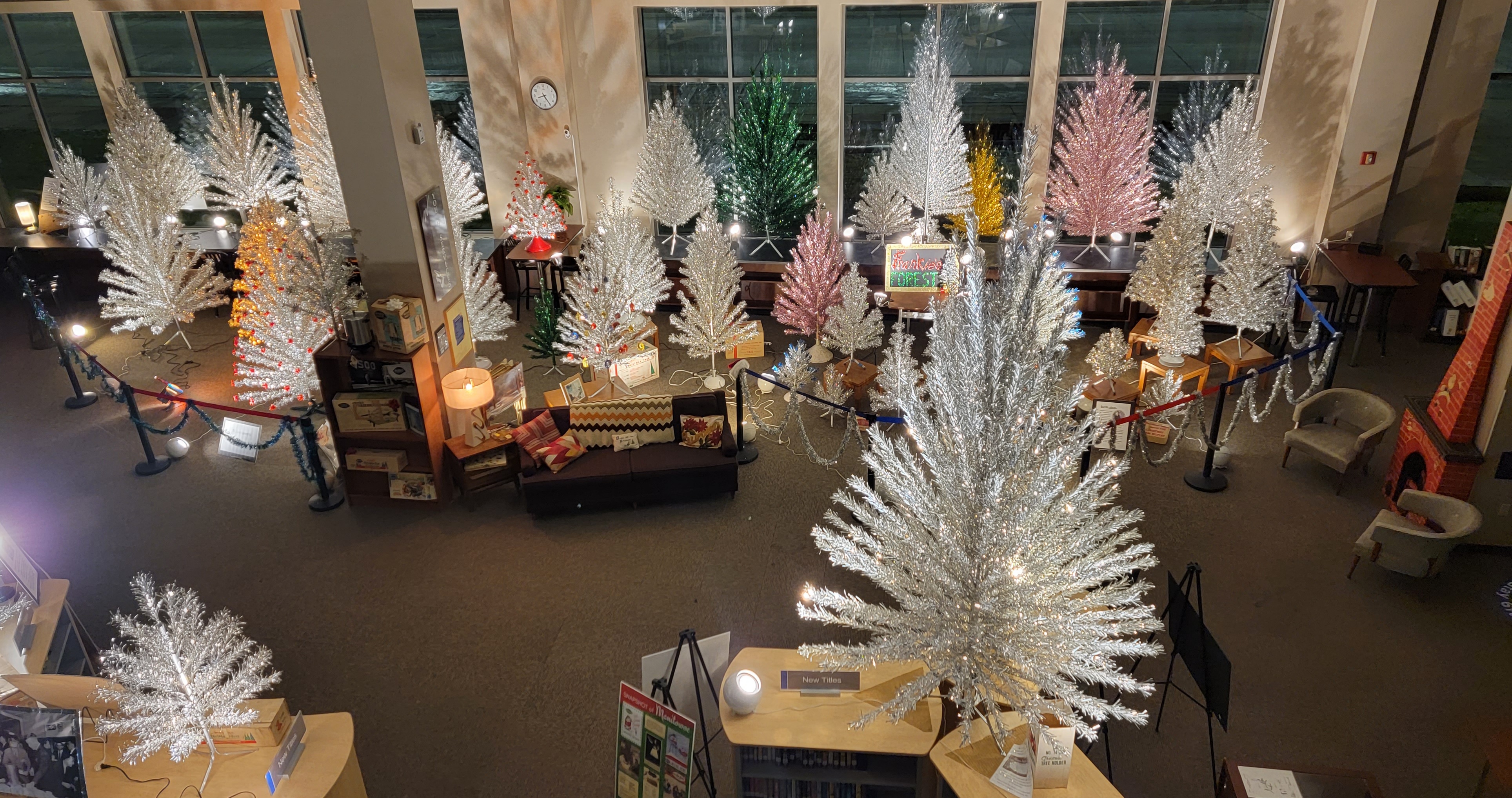 Overhead view of Evergleam tree display