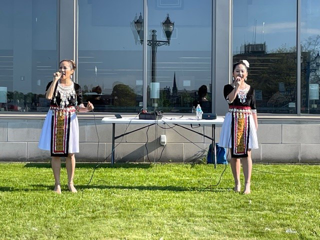 Singers performing at Hmong Cultural Night