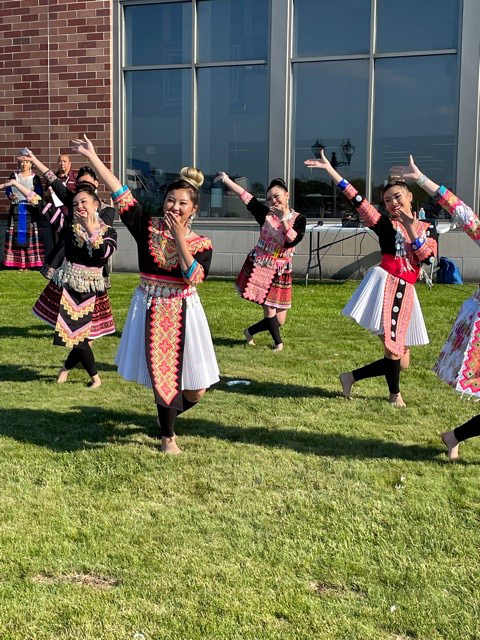 Dancers wearing Hmong dress