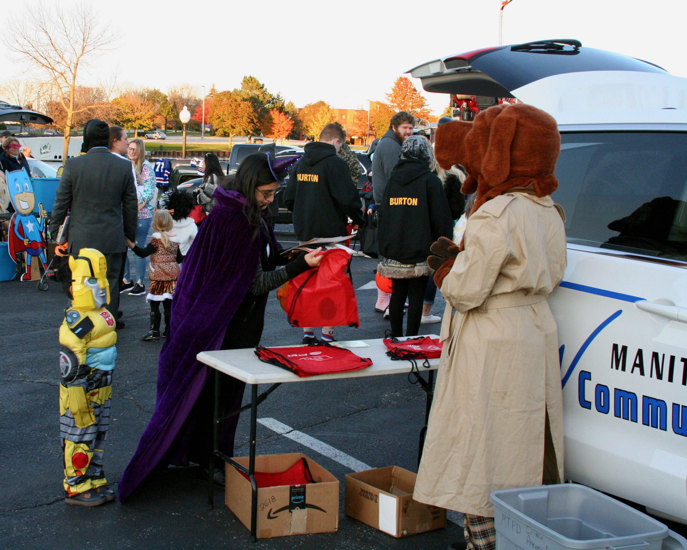 Participants handing out treats