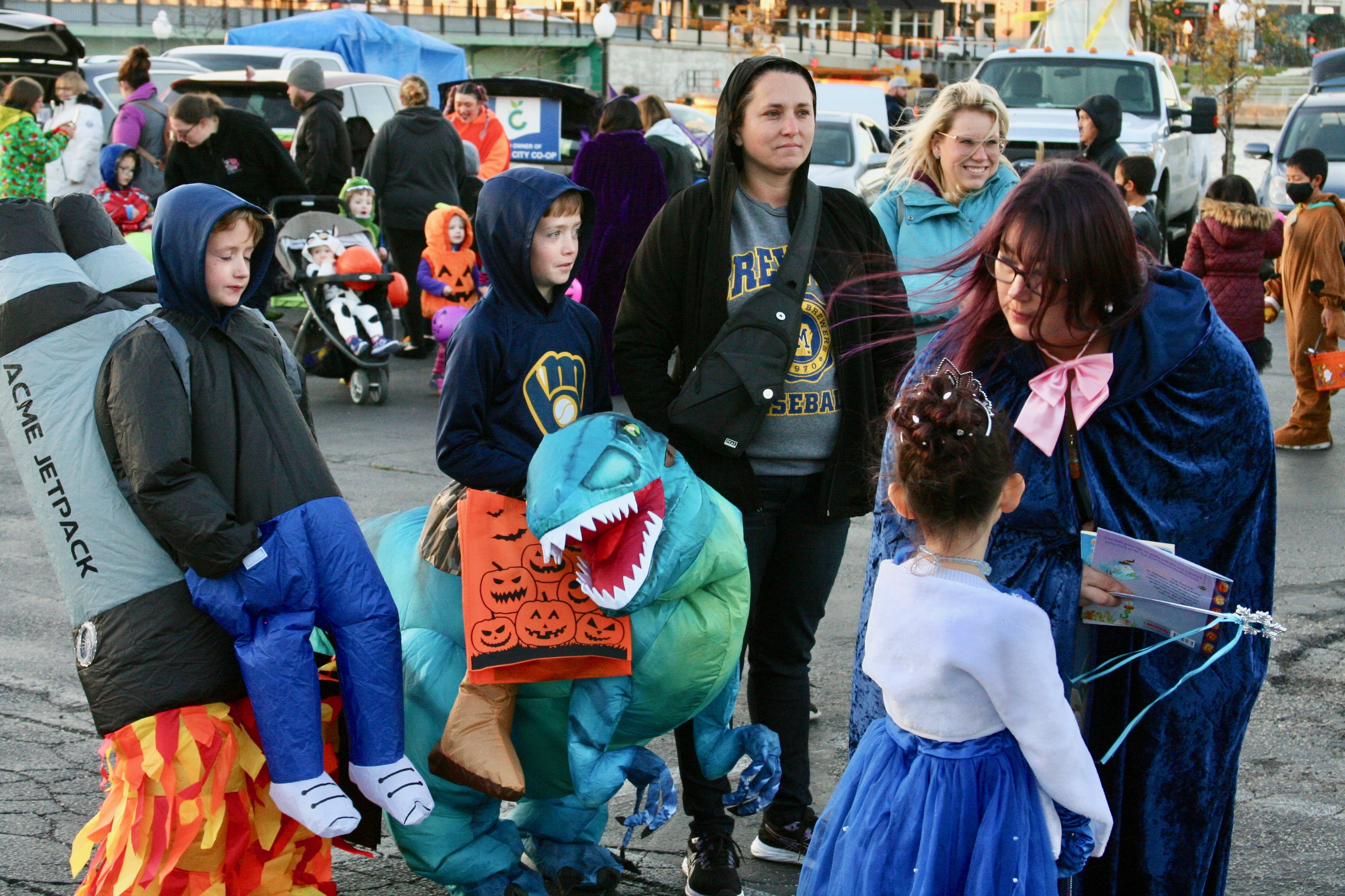 Participants at trunk or treat event