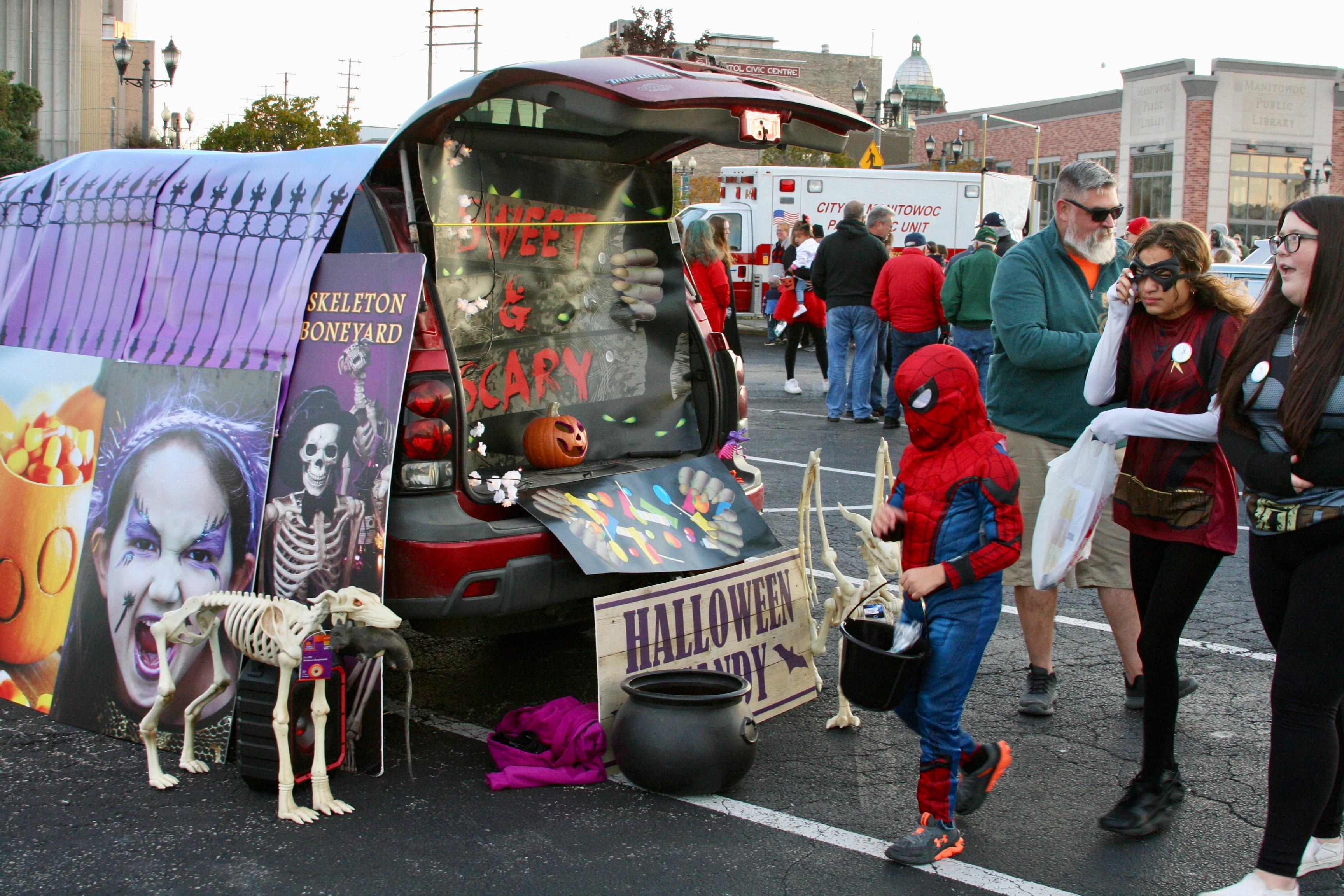 Participants at decorated vehicle
