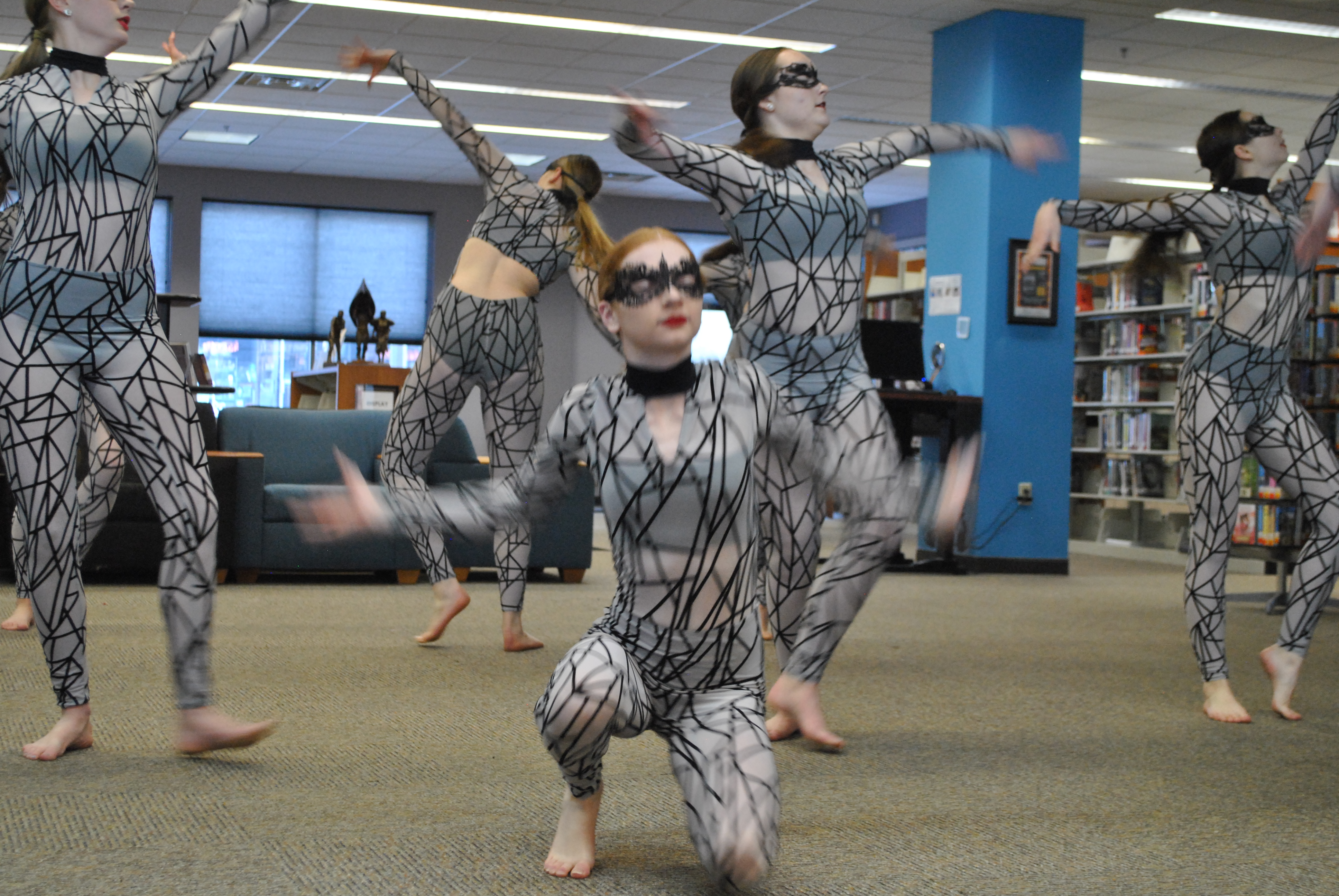 Dancers with Kaleidoscope troupe perform in matching costumes