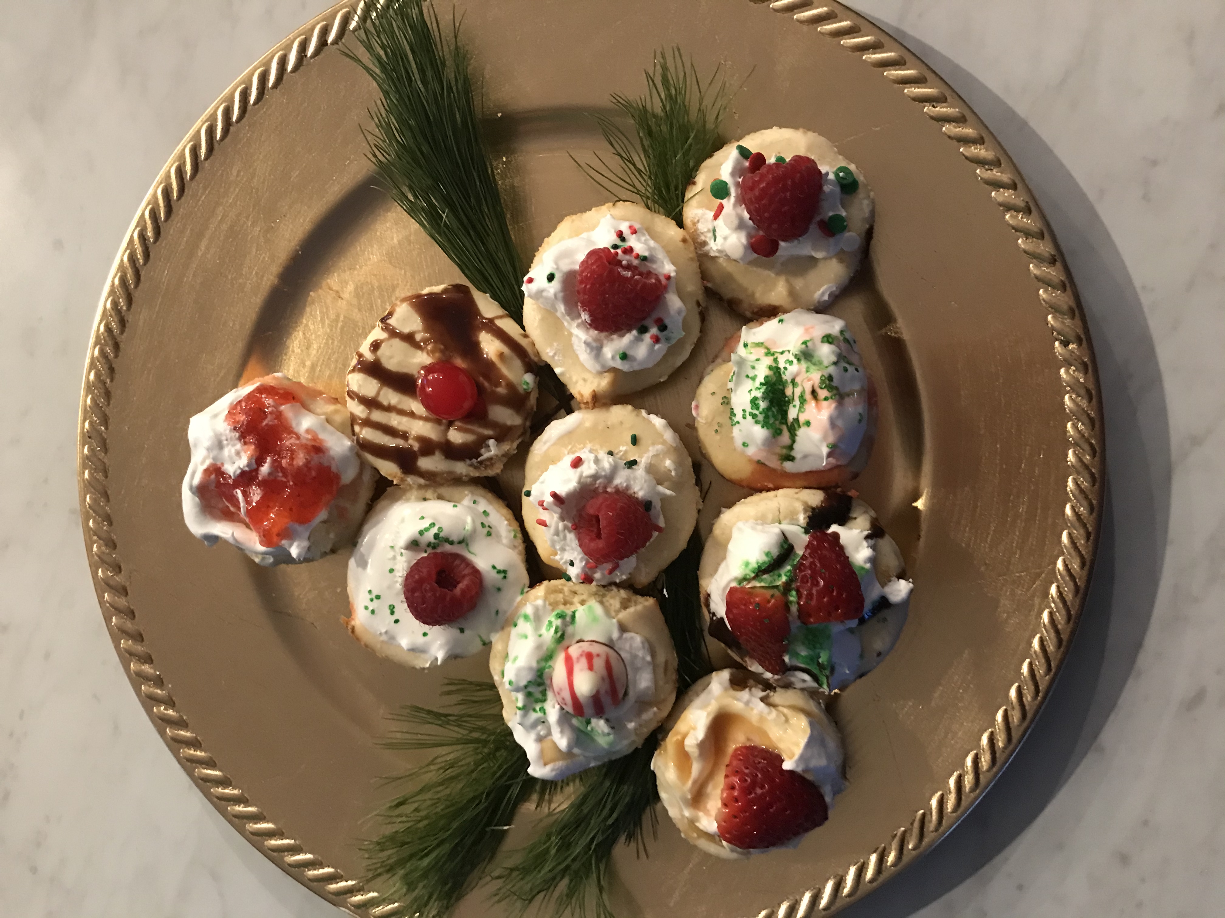 Plate of iced Christmas cookies