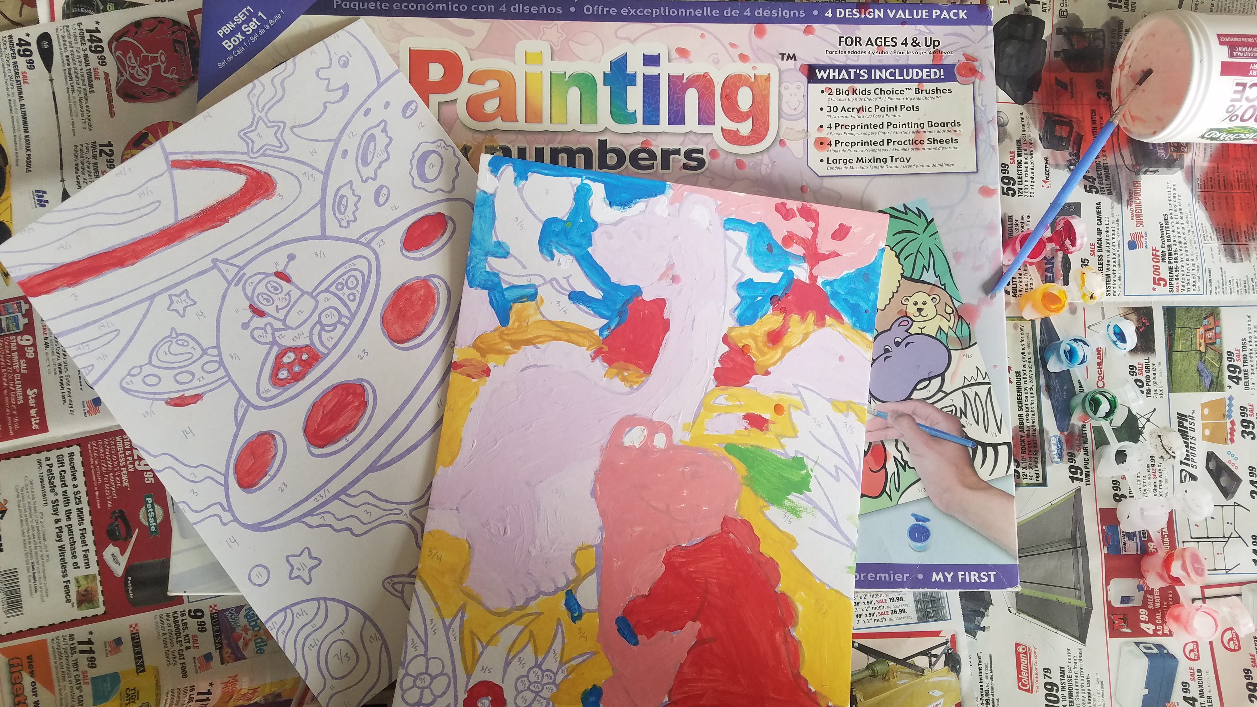 Awful art entry: dinosaur paint by numbers collage by Michelle B (adult)