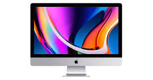 iMac screen with colorful background