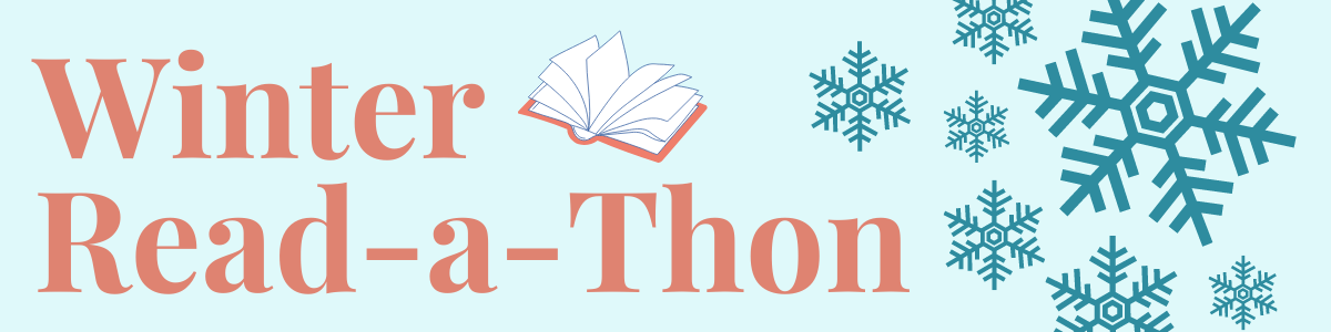 Winter Read-a-Thon graphic header depicting snowflakes and an open book