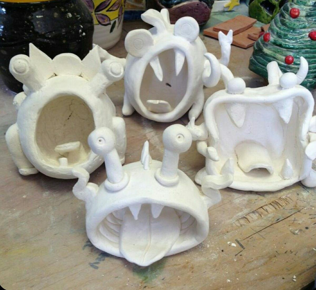 Photo of pinch pot monsters